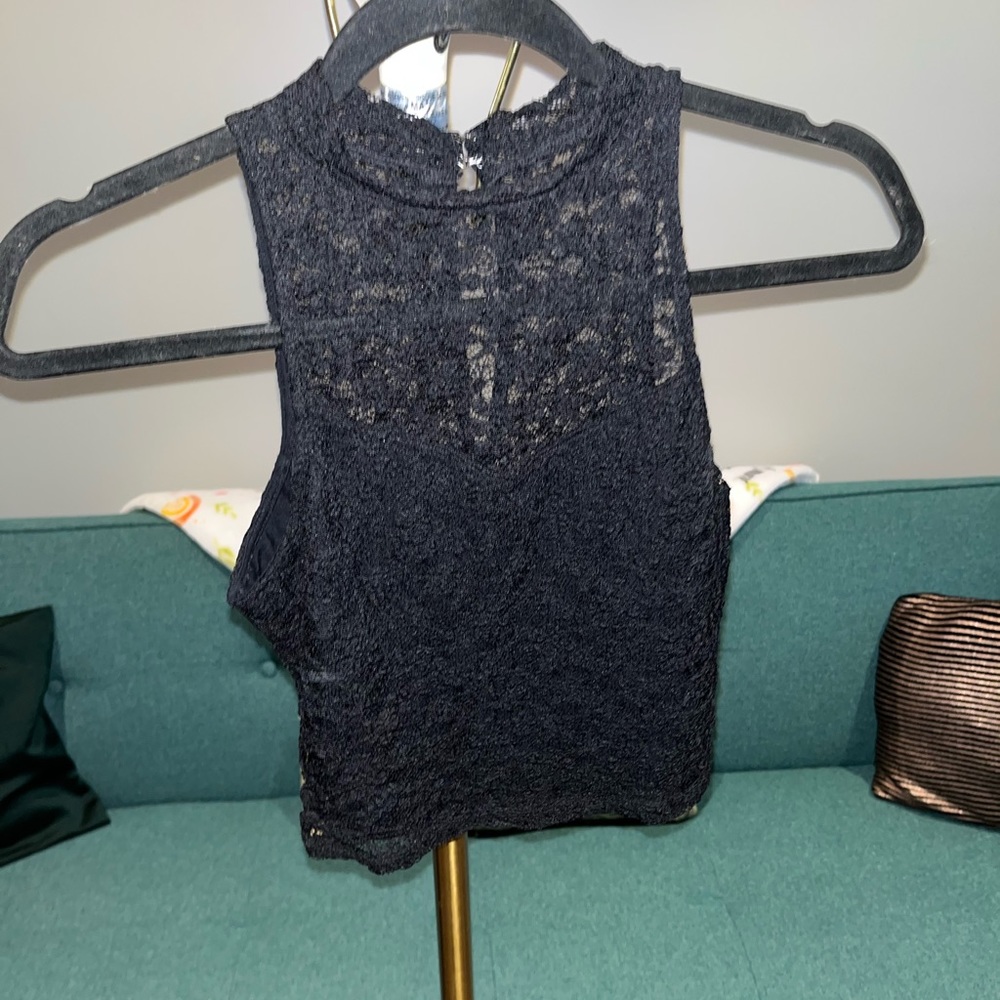 Black Lace Crop Top